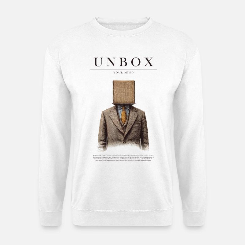 Unbox Your Mind - Unisex Pullover - Weiß