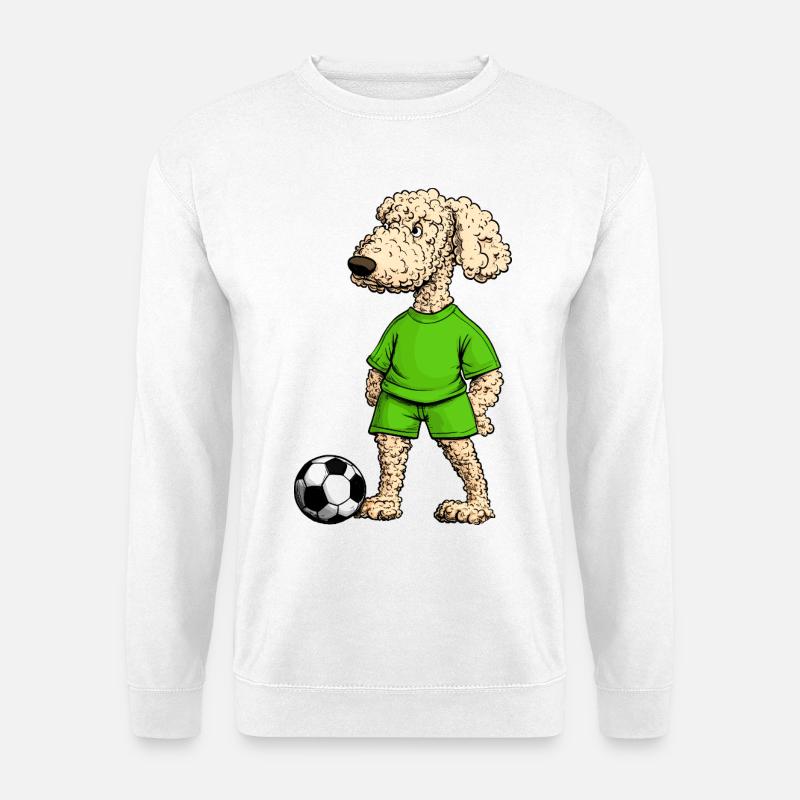 Pudel Fussball Hund - Unisex Pullover - Weiß