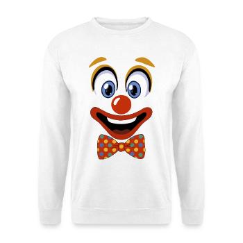 Clown face with colorful bowtie carnival - Unisex Sweatshirt - white - Front