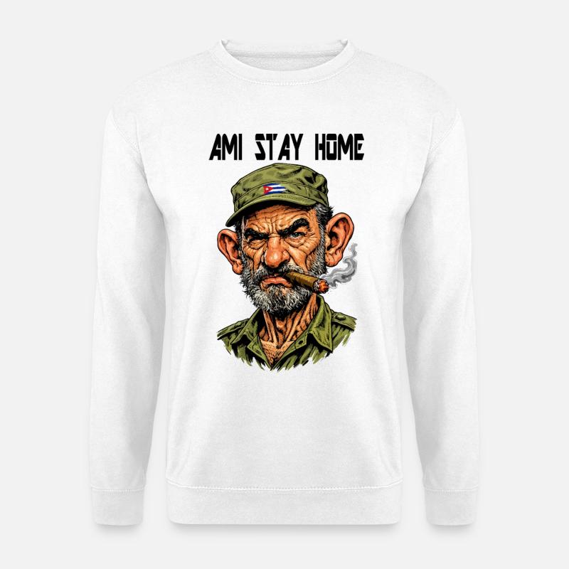 Kubanischer Veteran mit Zigarre - Unisex Pullover - Weiß