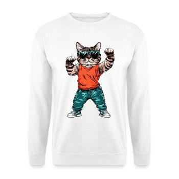 Chat cool - Sweat-shirt Unisexe - blanc - Devant