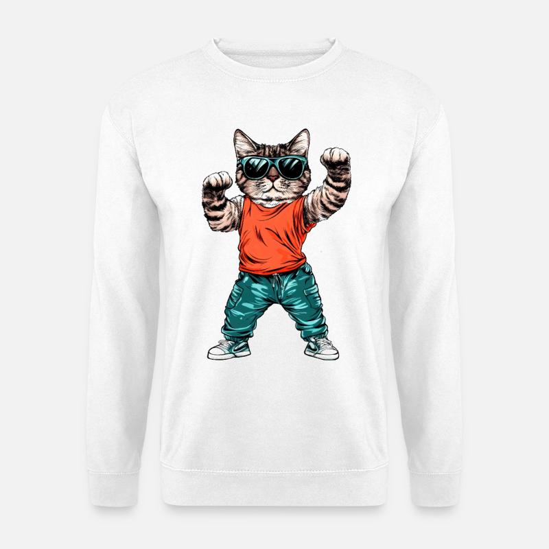 Coole Katze - Unisex Pullover - Weiß
