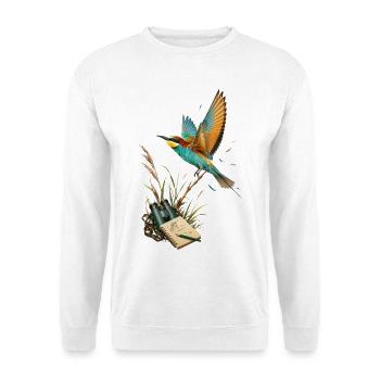 Farbenfrohe Schwalben-Entdecker - Unisex Pullover - Weiß - Vorne