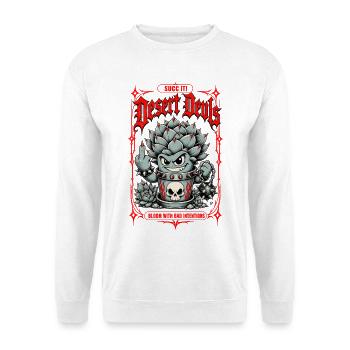 Urbane Gartenblüte mit einem schlechten Sukkulentenliebhaber - Unisex Pullover - Weiß - Vorne - Alina (178cm) & Michal (187cm)