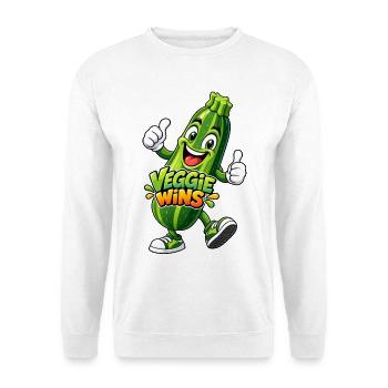 Veggie Wins Zucchini - Unisex Pullover - Weiß - Vorne - Alina (178cm) & Michal (187cm)