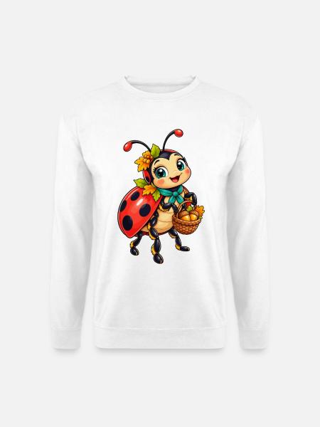 Herbstkäfer mit Kürbiskorb - Unisex Pullover - Weiß