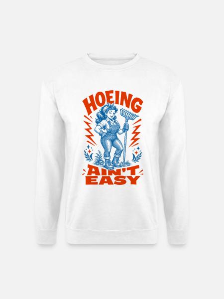 Urbanes Gärtnern Hacken ist keine einfachen organischen Pflanzen - Unisex Pullover - Weiß