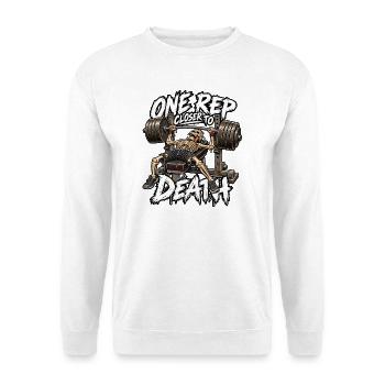 Eine Wiederholung näher am Tod - Unisex Pullover - Weiß - Vorne - Alina (178cm) & Michal (187cm)