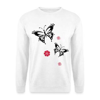 papillons fleurs fleurs insectes été - Sweat-shirt Unisexe - blanc - Devant