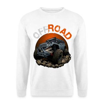 Offroad-Fahrzeug - Unisex Pullover - Weiß - Vorne - Alina (178cm) & Michal (187cm)