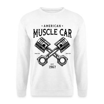 Muscle-car American Classic v8 - Unisex Pullover - Weiß - Vorne