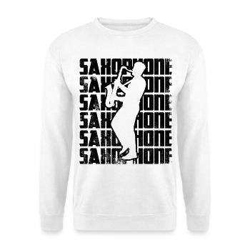 Saxophone - Sweat-shirt Unisexe - blanc - Devant
