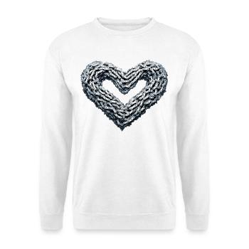 Illustration de cœur de chaîne de vélo Amour du cyclisme - Sweat-shirt Unisexe - blanc - Devant
