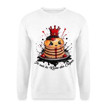 Je suis la reine des crêpes, meilleure cuisinière - Sweat-shirt Unisexe - blanc - Devant