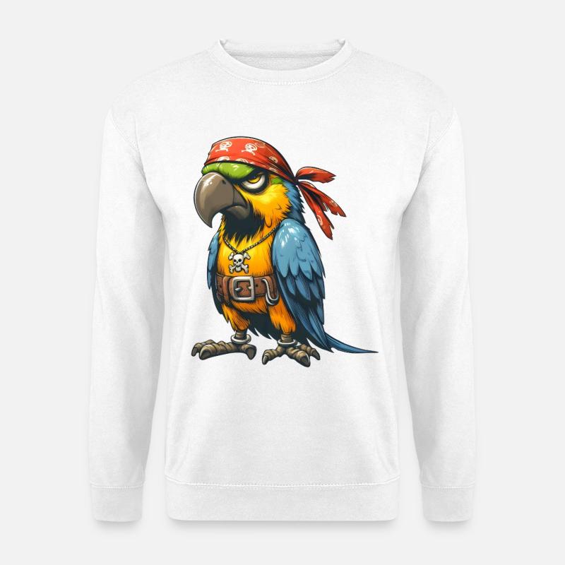 Piraten-Papagei - Unisex Pullover - Weiß
