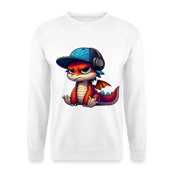 HipHop-Drache - Unisex Pullover - Weiß - Vorne