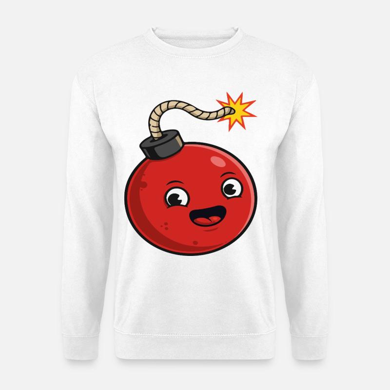 Bombe de dessin animé avec une expression joyeuse - Sweat-shirt Unisexe - blanc