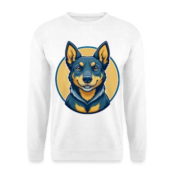 Australian Kelpie Dog Kawaii Cartoon Clipart Logo - Unisex Sweatshirt - white - Front