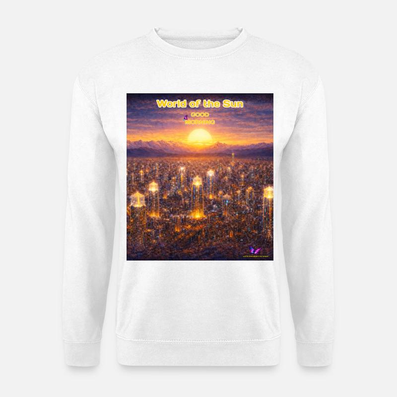 Welt der Sonne – Guten Morgen - Unisex Pullover - Weiß