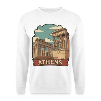 Insigne de voyage vintage de l’Acropole d’Athènes Grèce - Sweat-shirt Unisexe - blanc - Devant