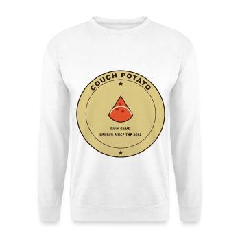 Couch Potato Laufclub Motiv - Unisex Pullover - Weiß - Vorne