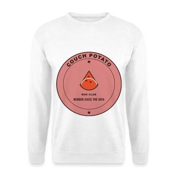 Couch Potato Run Club Badge - Unisex Pullover - Weiß - Vorne