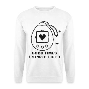 Retro Pocket Device Heart – Good Times - Unisex Sweatshirt - white - Front