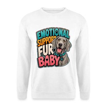 Weimaraner - Unisex Pullover - Weiß - Vorne - Alina (178cm) & Michal (187cm)