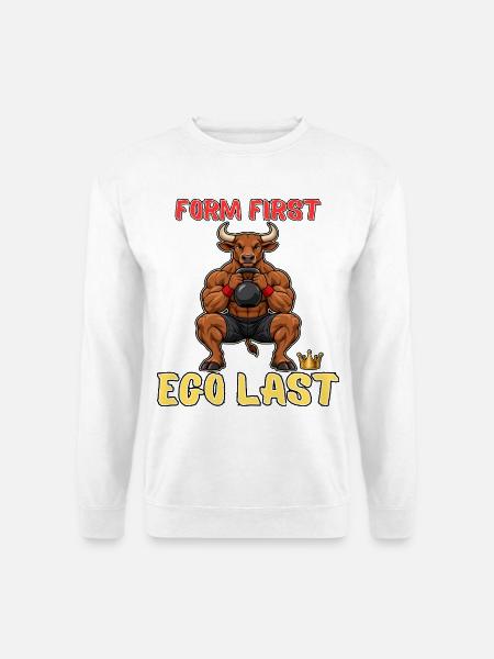 Gründet First Ego Last Bull Gym - Unisex Pullover - Weiß
