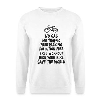 Safe the world - Unisex Pullover - Weiß - Vorne - Alina (178cm) & Michal (187cm)