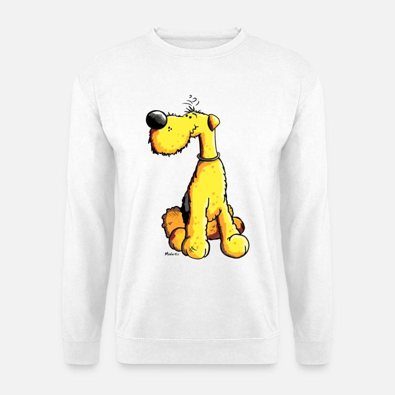 Lustiger Airedale Terrier - Unisex Pullover - Weiß