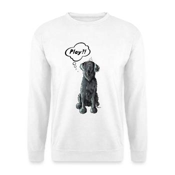 Flat Coated Retriever Play - Unisex Sweatshirt - white - Front