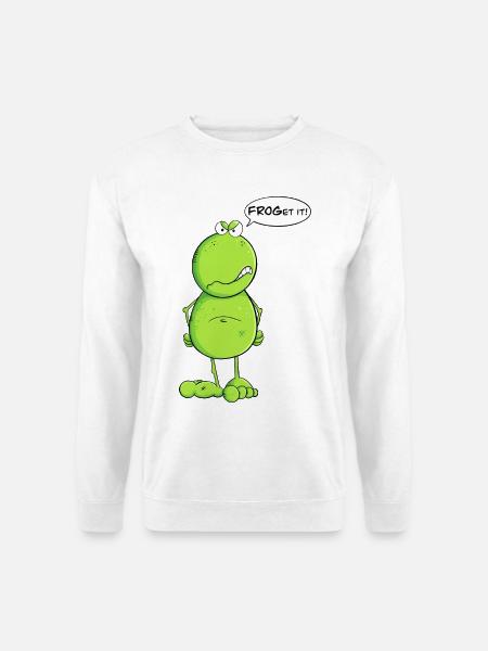 Lustiger Nö Frosch I Statement Froget it Wortspiel - Unisex Pullover - Weiß