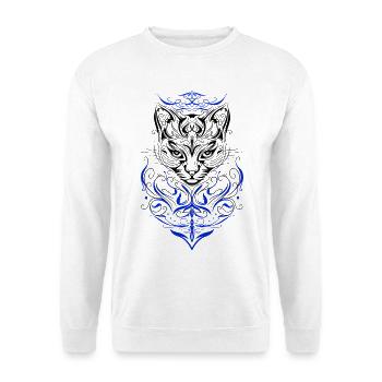Katze Tattoo Chat Tribal - Sweat-shirt Unisexe - blanc - Devant
