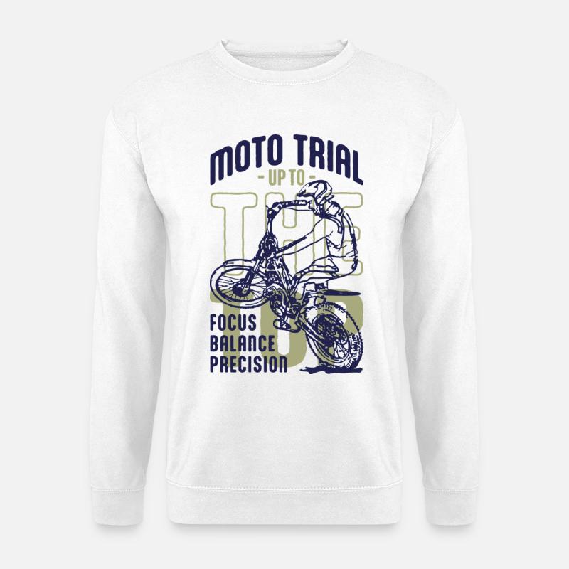 Moto Trial Biker - Trial-Fahrer - Unisex Pullover - Weiß