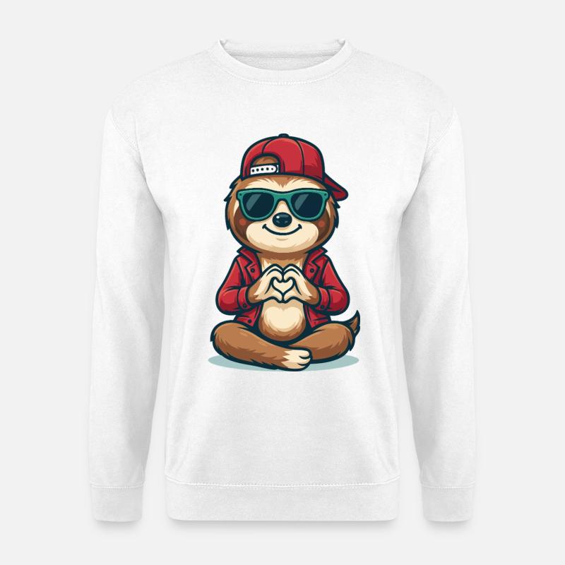 Chill Love Sloth - Unisex Pullover - Weiß