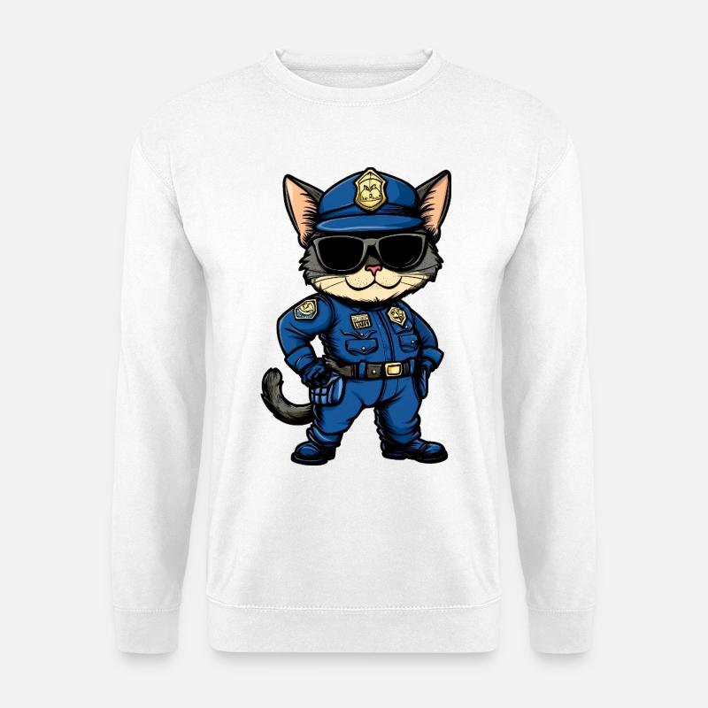 Polizei Katze - Unisex Pullover - Weiß