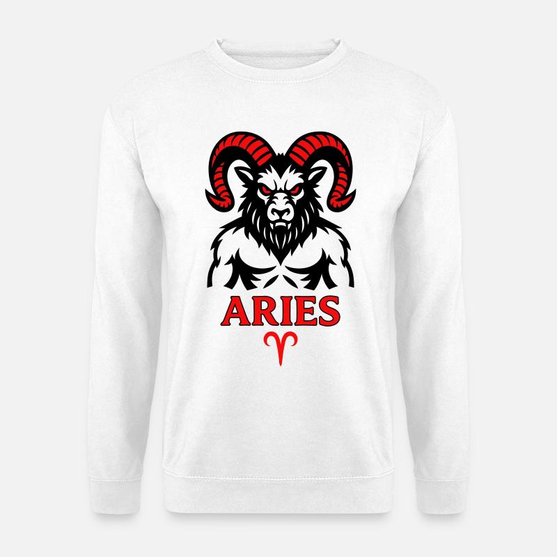 Aries Sternzeichen mit Hörnersymbol - Unisex Pullover - Weiß