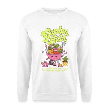 Gärtner Haar Organischer Garten Pflanzenliebhaber - Unisex Pullover - Weiß - Vorne - Alina (178cm) & Michal (187cm)