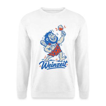 Weinzeit Für Weinliebhaber Und Weinkenner - Unisex Pullover - Weiß - Vorne - Alina (178cm) & Michal (187cm)