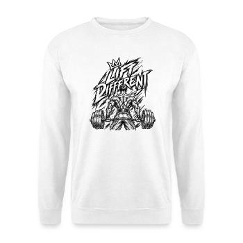 Anders heben – Schweres Gewichtheben - Unisex Pullover - Weiß - Vorne - Alina (178cm) & Michal (187cm)