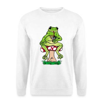 Frosch und Cocktail - Unisex Pullover - Weiß - Vorne - Alina (178cm) & Michal (187cm)