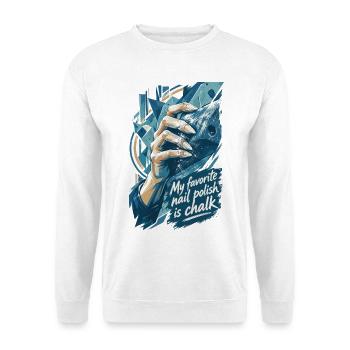 My favorite nail polish is chalk – Bouldern - Unisex Pullover - Weiß - Vorne - Alina (178cm) & Michal (187cm)