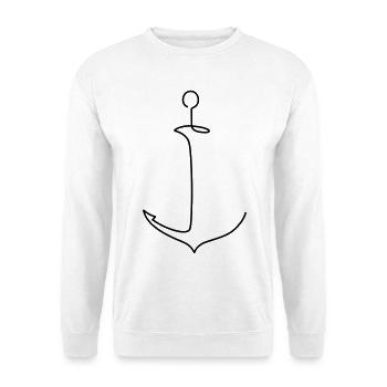  Stilisierter Anker - Maritim Segelboot Meer  - Unisex Pullover - Weiß - Vorne