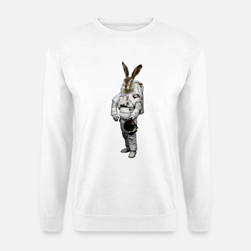 Hase Astronaut - Unisex Pullover - Weiß