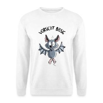 Vorsicht Bissig Fledermaus - Unisex Pullover - Weiß - Vorne