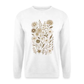 Vintage Blumen Boho Cottagecore - Unisex Pullover - Weiß - Vorne