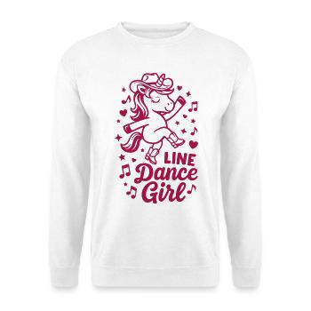 Fille de danse en ligne - Danse avec le cœur - Licorne de la musique - Sweat-shirt Unisexe - blanc - Devant