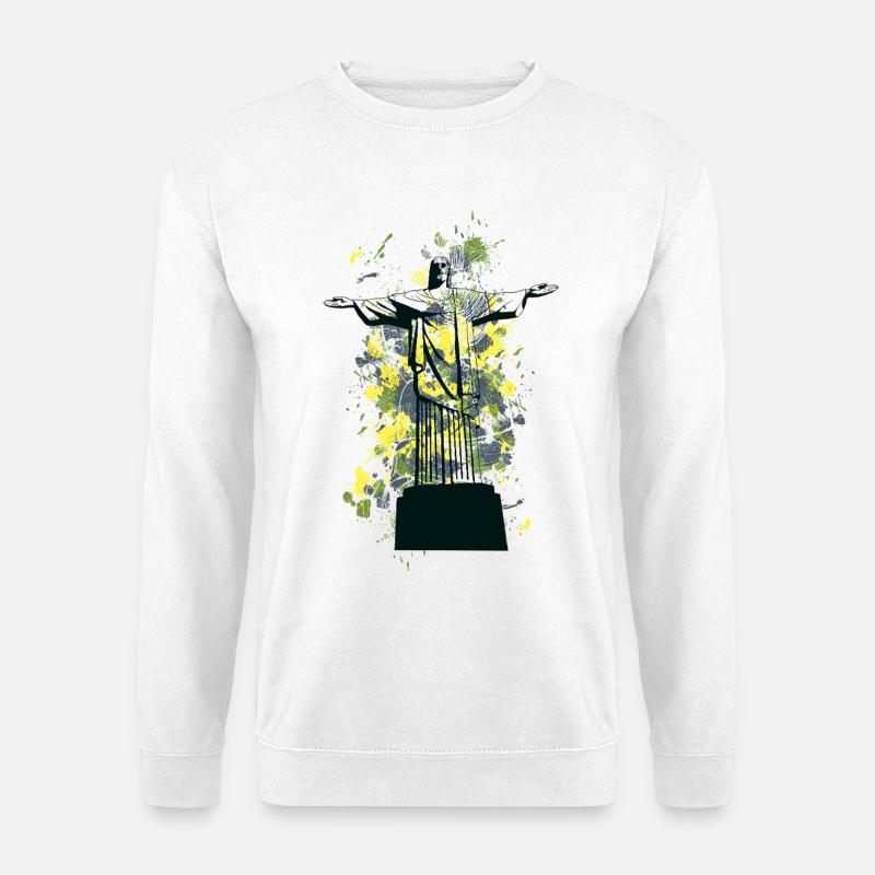 Rio Christus Statue – Cristo – Urban Splash Art - Unisex Pullover - Weiß