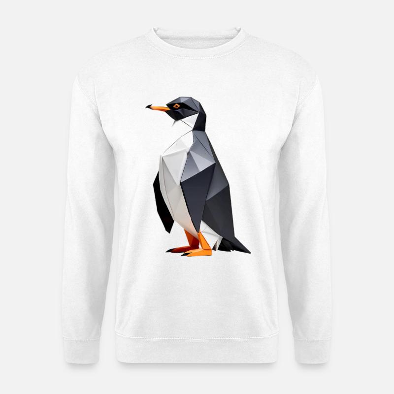 Polygon Penguin: Geometric Elegance - Unisex Sweatshirt - white